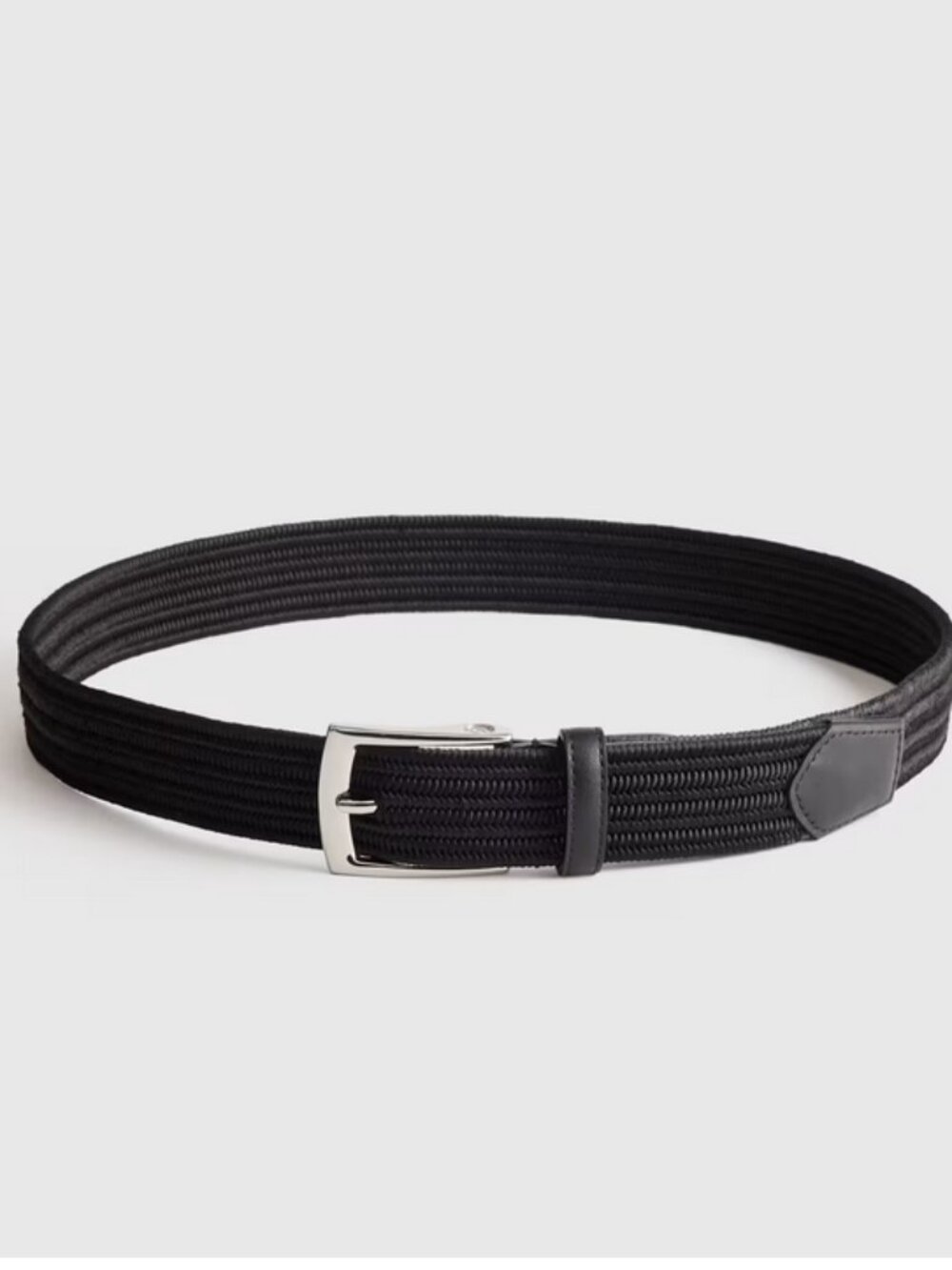 NWT Quince James Woven Stretch Belt in Black Sz 32